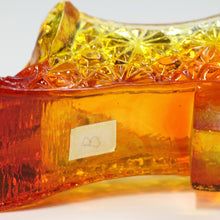 将图片加载到图库查看器，アメリカヴィンテージ BOYD｜ボイド社(USA,1978-80年代) オレンジデイジーボタン アートガラス リボンシューズ 女の子を素敵な処へ運ぶラッキーアイテム dbsy15904-9
