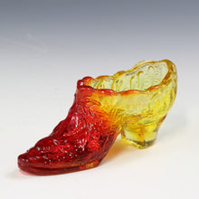 将图片加载到图库查看器，アメリカヴィンテージ FENTON｜フェントン(USA,1960年代) アンバーキャベツローズ アートガラス シューズ 女の子を素敵な処へ運ぶラッキーアイテム dbsy15912-9
