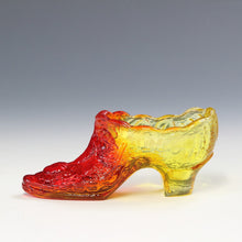 将图片加载到图库查看器，アメリカヴィンテージ FENTON｜フェントン(USA,1960年代) アンバーキャベツローズ アートガラス シューズ 女の子を素敵な処へ運ぶラッキーアイテム dbsy15912-9
