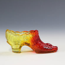 将图片加载到图库查看器，アメリカヴィンテージ FENTON｜フェントン(USA,1960年代) アンバーキャベツローズ アートガラス シューズ 女の子を素敵な処へ運ぶラッキーアイテム dbsy15912-9

