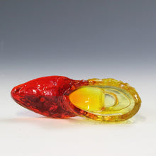 将图片加载到图库查看器，アメリカヴィンテージ FENTON｜フェントン(USA,1960年代) アンバーキャベツローズ アートガラス シューズ 女の子を素敵な処へ運ぶラッキーアイテム dbsy15912-9

