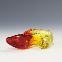 将图片加载到图库查看器，アメリカヴィンテージ FENTON｜フェントン(USA,1960年代) アンバーキャベツローズ アートガラス シューズ 女の子を素敵な処へ運ぶラッキーアイテム dbsy15912-9
