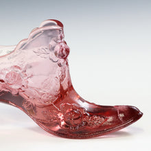 将图片加载到图库查看器，アメリカヴィンテージ FENTON｜フェントン(USA,1950-70年代) ピンクキャベツローズ アートガラス キャットシューズ 女の子を素敵な処へ運ぶラッキーアイテム dbsy15898-9
