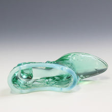 将图片加载到图库查看器，アメリカヴィンテージ FENTON｜フェントン(USA,1950-70年代) ミントグリーンキャベツローズ オパールセント アートガラス キャットシューズ 女の子を素敵な処へ運ぶラッキーアイテム dbsy15899-9
