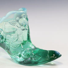 将图片加载到图库查看器，アメリカヴィンテージ FENTON｜フェントン(USA,1950-70年代) ミントグリーンキャベツローズ オパールセント アートガラス キャットシューズ 女の子を素敵な処へ運ぶラッキーアイテム dbsy15899-9
