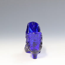 将图片加载到图库查看器，アメリカヴィンテージ FENTON｜フェントン(USA,1950-70年代) ウルトラマリンブルーデイジーボタン アートガラス キャットシューズ dbsy15885-9
