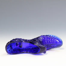 将图片加载到图库查看器，アメリカヴィンテージ FENTON｜フェントン(USA,1950-70年代) ウルトラマリンブルーデイジーボタン アートガラス キャットシューズ dbsy15885-9
