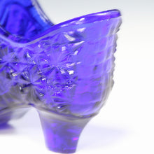 将图片加载到图库查看器，アメリカヴィンテージ FENTON｜フェントン(USA,1950-70年代) ウルトラマリンブルーデイジーボタン アートガラス キャットシューズ dbsy15885-9
