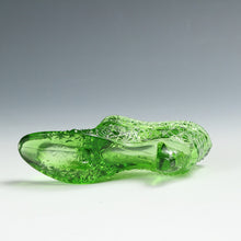 將圖片載入圖庫檢視器 アメリカヴィンテージ FENTON｜フェントン(USA,1950-70年代) グリーンデイジーボタン アートガラス シューズ 女の子を素敵な処へ運ぶラッキーアイテム dbsy15883-9
