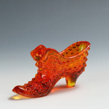 Load image into Gallery viewer, アメリカヴィンテージ FENTON｜フェントン(USA,1950-70年代) オレンジボブネイル アートガラス キャットシューズ(a) 女の子を素敵な処へ運ぶラッキーアイテム dbsy15890-9
