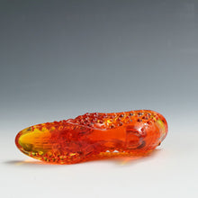 Load image into Gallery viewer, アメリカヴィンテージ FENTON｜フェントン(USA,1950-70年代) オレンジボブネイル アートガラス キャットシューズ(a) 女の子を素敵な処へ運ぶラッキーアイテム dbsy15890-9
