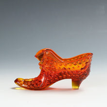Load image into Gallery viewer, アメリカヴィンテージ FENTON｜フェントン(USA,1950-70年代) オレンジボブネイル アートガラス キャットシューズ(b) 女の子を素敵な処へ運ぶラッキーアイテム dbsy15891-9
