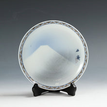 Load image into Gallery viewer, 時代もの 千峰園製｜Senpo-en(愛知, 明治期1890年頃) 三浦石斎原画(1849-?) 富士の絵 六寸皿 1枚 オールド瀬戸 dbsy16097-ミ

