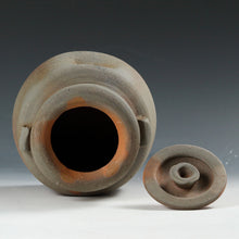 Load image into Gallery viewer, 人間国宝名品 藤原啓｜FUJUWARA Kei(岡山, 1899-1983) 備前 緋襷 水指 / 塗蓋,見立て半練(ハンネラ)用赤絵蓋 添 国立工芸館,京都国立近代美術館,等所蔵作家 共箱 dbsy16113-g
