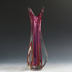 昭和レトロ◆◇マルテイガラス｜MULTI Glass ( 福岡県/ 工房；1939‐ ) 積層ガラス 大花瓶 / 花器 花入 花瓶 フラワーベース dbsy14741-k