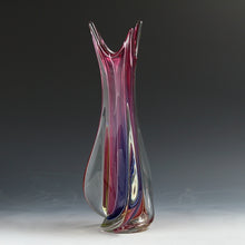 画像をギャラリービューアに読み込む, 昭和レトロ◆◇マルテイガラス｜MULTI Glass ( 福岡県/ 工房；1939‐ ) 積層ガラス 大花瓶 / 花器 花入 花瓶 フラワーベース dbsy14741-k
