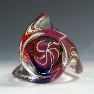昭和レトロ◆◇マルテイガラス｜MULTI Glass ( 福岡県/ 工房；1939‐ ) 積層ガラス 大花瓶 / 花器 花入 花瓶 フラワーベース dbsy14741-k
