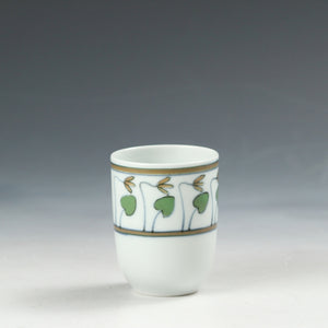 昭和レト 清水焼｜Kiyomizu ware&nbsp;( 京都 萬珠堂販売, 大正~昭和前期1930年代頃 )&nbsp;めちゃくちゃ可愛い釉裏彩&nbsp;鳥文 湯呑&nbsp;1客 dbsy14960-c
