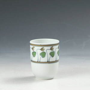 昭和レト 清水焼｜Kiyomizu ware&nbsp;( 京都 萬珠堂販売, 大正~昭和前期1930年代頃 )&nbsp;めちゃくちゃ可愛い釉裏彩&nbsp;鳥文 湯呑&nbsp;1客 dbsy14960-c