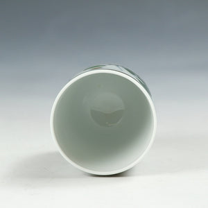 昭和レト 清水焼｜Kiyomizu ware&nbsp;( 京都 萬珠堂販売, 大正~昭和前期1930年代頃 )&nbsp;めちゃくちゃ可愛い釉裏彩&nbsp;鳥文 湯呑&nbsp;1客 dbsy14960-c