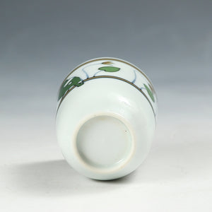 昭和レト 清水焼｜Kiyomizu ware&nbsp;( 京都 萬珠堂販売, 大正~昭和前期1930年代頃 )&nbsp;めちゃくちゃ可愛い釉裏彩&nbsp;鳥文 湯呑&nbsp;1客 dbsy14960-c