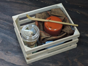 First tea ceremony set 5 pieces with wood box s4-o