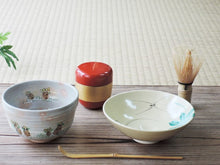 Load image into Gallery viewer, First tea ceremony set, 5 pieces, complete with tea bowls, wrapping cloth, basket included, s9-o
