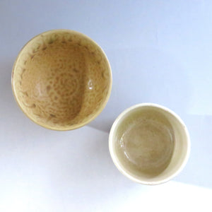 小嵌套茶碗二代加藤俊二茶碗港器麻雀舞图茶碗约1900年茶盒茶篮便携式dbsy10125-s