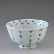 将图片加载到图库查看器，伊万里（约 1810 年）蓝花染色中国诗词图案带盖碗（中） 盖子下容量约 120cc dbsy7322-z
