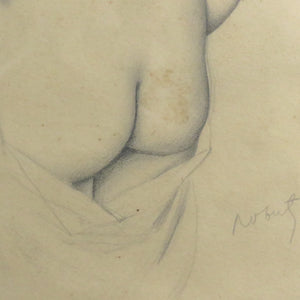 フランス ヴィンテージ デッサン 素描 作家不明 ロベール作 裸婦 DOUA NE OENTRAL PARIS GSBY1189-8