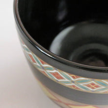 Load image into Gallery viewer, Tezuka Mitsuru-Touho (Tezuka Mitsuru) Kiyomizu ware Kurojin Kiyoshi cloisonné vine pattern tea bowl dbsy10443
