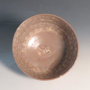 INOUE Syunpo Kyoto Kiyomizu ware Mishimate tea bowl with inner flower and eagle pattern dbsy10445