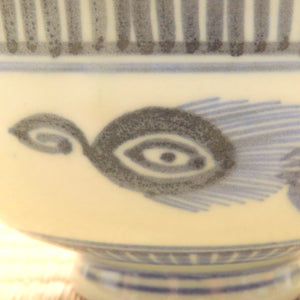 時代(1850年頃) 伊万里系 雨竜染付茶碗1客 dbsy6527-R