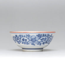 将图片加载到图库查看器，大圣寺伊万里（1910年，明治末期，石川县）染色章鱼蔓藤花纹山水永乐手工金锦牡丹图案杯茶杯6件套（A）dbsy6532-R
