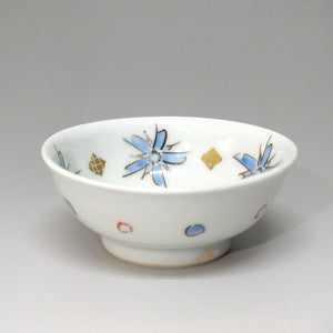 Ryo Sato Kutani ware colored flower pattern cup with box dbsy6578-k