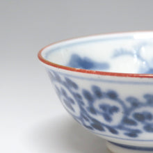 将图片加载到图库查看器，大圣寺伊万里（1910年，明治末期，石川县）染色章鱼蔓藤花纹山水永乐手金锦牡丹纹杯茶杯1人份（A）dbsy6534-R
