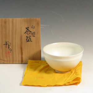 TERAIKE Shizuto Kyoto,1933‐ ) White Tea Bowl Shiro Tenmoku dbsy10465-n