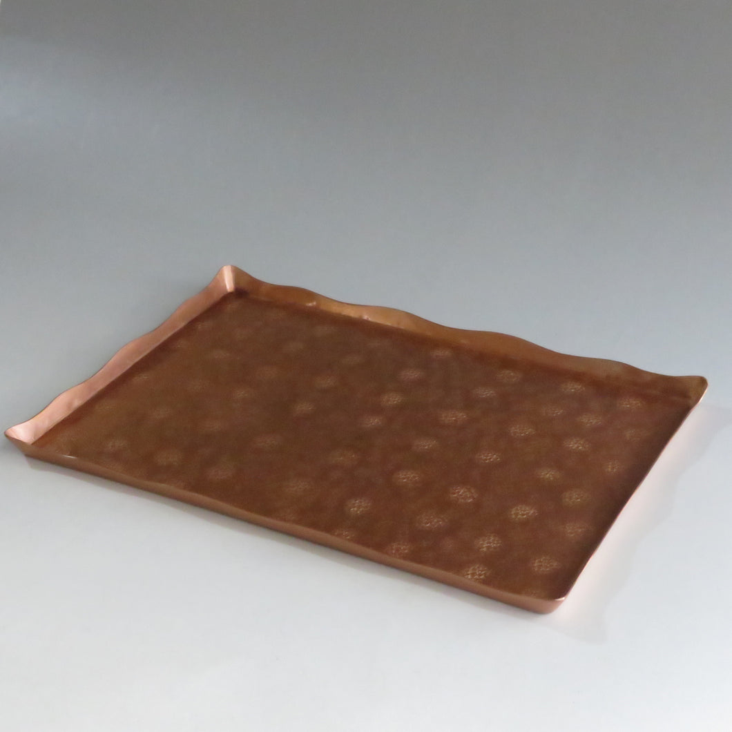 Forged copper hammer rectangular wave edge Sencha tray dbsy9472-b