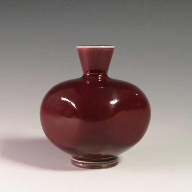 Berndt Friberg (1899-1981/瑞典) Gustavsberg 朱砂釉花瓶/花瓶 10.5 厘米 dfsy10354-9