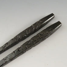 Load image into Gallery viewer, Swordsmith Hiromitsu Unshu, Japanese pig iron, tamahagane forged fire chopsticks (2 sets) set, Japan dbsy9631-R
