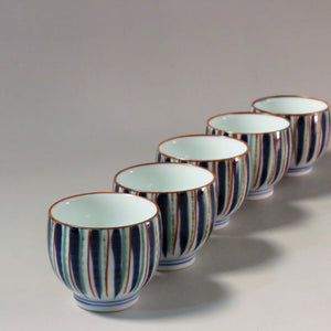 Arita Ware Kodama Akae Mugiwarate Tea Cup, 5 people, Sake cup/Sencha bowl, also for pouring Matcha tea dbsy10438-z