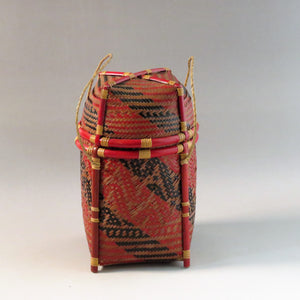 Vintage basket, wickerwork basket, bamboo basket◇◆Asian antique Atu Ata Lipao dbsy10409-k