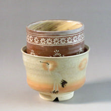 Load image into Gallery viewer, Nested tea bowl for tea box Gohonta Tsuru Sha/Mishima Kyogen Hakama dbsy10416-k
