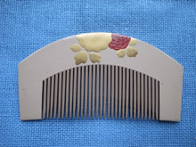 Load image into Gallery viewer, Chrysanthemum makie, blue shell, decorative comb, wooden, Taisho period
