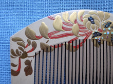 이미지를 갤러리 뷰어에 로드 , 菊花蒔絵　青貝入　飾櫛　木製　大正時代
